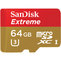 Sandisk 64GB Extreme microSDXC U3/Class 10 64GB MicroSDXC UHS-I Class 10 Speicherkarte (Gold, Rot)