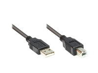 Alcasa 2510-3OFS 3m USB A USB B M&auml;nnlich M&auml;nnlich Schwarz USB Kabel (Schwarz)
