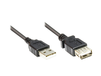 Alcasa 2511-OF2S 1.8m USB A USB A Schwarz USB Kabel (Schwarz)