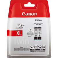 Canon PGI-570BK XL Tinte (Pigment-Schwarz) mit hoher Reichweite (Doppelpack)