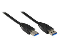 Alcasa USB 3.0 1.8m 1.8m USB A USB A Schwarz USB Kabel (Schwarz)