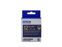 Epson Etikettenkassette, Satinband LK-4HKK Gold/Navyfarben 12 mm (5 m)