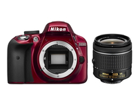 Nikon D3300 + AF-P 18-55mm VR (Schwarz, Rot)