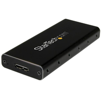 StarTech.com M.2 NGFF SATA Festplattengehäuse - USB 3.1 (10Gbit/s) mit USB-C Kabel (Schwarz, Silber)
