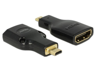 DeLOCK HDMI Micro-D/HDMI-A, M/F, 4K (Schwarz)