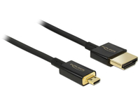 DeLOCK HDMI-A/HDMI Micro-D, 2 m HDMI-Kabel HDMI Typ A (Standard) HDMI Typ D (Mikrofon) Schwarz (Schwarz)