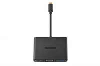 Sitecom CN-364 USB-C to USB + VGA + USB-C 3-in-1 Adapter (Schwarz)