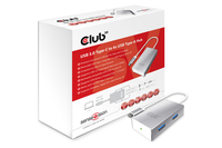 CLUB3D SenseVision USB 3.0 Type-C HUB to 4x USB3.0 (Aluminium, Silber, Weiß)