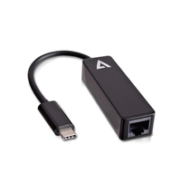 V7 USB-C(m) auf Ethernet(w) Adapter Schwarz (Schwarz)