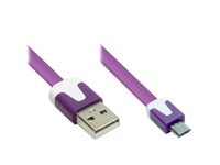 Alcasa USB A - USB Micro-B 2m M/M 2m USB A Micro-USB B (Violett)