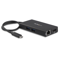 StarTech.com USB-C Multiport Adapter - USB-C Tragbare Docking station mit 4k HDMI - 60W Power Delivery Pass-Through, GbE, 2x USB-A 3.0 Hub - Tragbares Mini USB Typ-C Dock für Laptop (Schwarz)