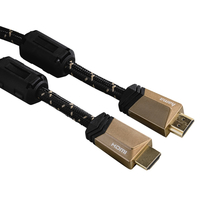Hama 3m, 2xHDMI HDMI-Kabel HDMI Typ A (Standard) Schwarz, Bronze (Schwarz, Bronze)