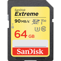 Sandisk Extreme, SD, 64GB 64GB SDXC UHS-I Klasse 10 Speicherkarte (Schwarz, Gelb)