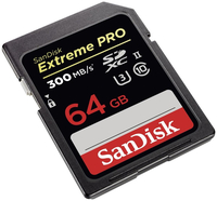 Sandisk Extreme PRO, 64 GB 64GB SDXC UHS-II Klasse 10 Speicherkarte (Schwarz)