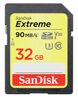 SanDisk Extreme 32 GB SDHC UHS-I Klasse 10 (Schwarz, Rot, Gelb)
