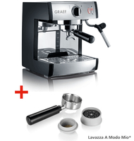 Graef Lavazza a Modo Mio Freistehend Vollautomatisch Espressomaschine 2.5l 2Tassen Schwarz, Edelstahl (Schwarz, Edelstahl)