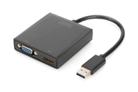 Digitus DA-70843 USB 3.0 HDMI/VGA Schwarz Kabelschnittstellen-/adapter (Schwarz)