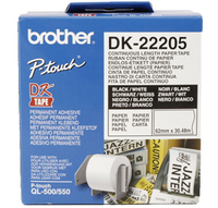 Brother DK-22205 Continue Lengte Tape: 62 mm - Thermisch papier - wit (30.48m) (Weiß)