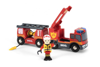 BRIO Feuerwehr-Leiterfahrzeug mit Licht & Sound (Schwarz, Rot)