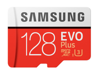 Samsung EVO Plus MB-MC128G 128GB MicroSDXC UHS-I Klasse 10 Speicherkarte (Rot, Weiß)