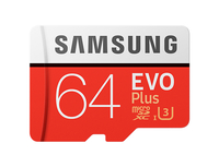 Samsung EVO Plus MB-MC64G 64GB MicroSDXC UHS-I Klasse 10 Speicherkarte (Rot, Weiß)