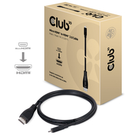 CLUB3D Micro HDMI™ auf HDMI™ 2.0 4K60Hz Kabel 1M (Schwarz)