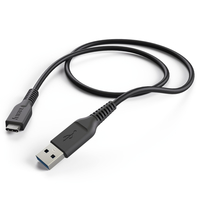 Hama 1m, USB-C/USB3.0-A USB Kabel USB 3.2 Gen 1 (3.1 Gen 1) USB C USB A Schwarz (Schwarz)