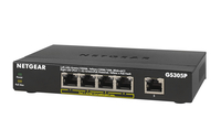 Netgear GS305P ungemanaged Gigabit Ethernet (10/100/1000) Energie Über Ethernet (PoE) Unterstützung Schwarz (Schwarz)