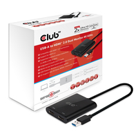 CLUB3D USB A auf HDMI™ 2.0 Dual Monitor 4K 60Hz (Schwarz)