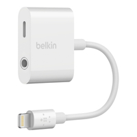 Belkin RockStar 3.5 mm + Lightning Lightning Weiß Kabelschnittstellen-/adapter (Weiß)
