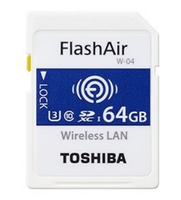 Toshiba Flashair W-04 64GB SDXC UHS-I Klasse 3 Speicherkarte (Blau, Weiß)