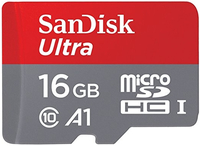 Sandisk 16GB Ultra A1 microSDHC 16GB MicroSDHC Klasse 10 Speicherkarte (Grau, Rot)