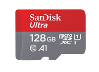 Sandisk 128GB Ultra A1 microSDXC 128GB MicroSDXC Klasse 10 Speicherkarte (Grau, Rot)
