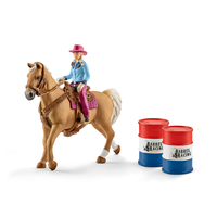 Schleich Farm Life Barrel racing mit Cowgirl (Mehrfarbig)