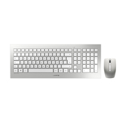 CHERRY DW 8000 Kabelloses Desktopset, Weiß/Silber, USB (QWERTZ - DE) (Silber, Weiß)