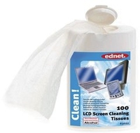 Ednet LCD Screen Cleaner Tissues 100 Sheets (Weiß)