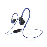 Hama Run BT Kopfhörer Kabellos Nackenband Mikro-USB Bluetooth Schwarz, Blau (Schwarz, Blau)