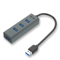 i-tec Metal USB 3.0 Passive HUB 4 Port ohne Netzadapter (Grau)