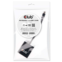 CLUB3D Mini DisplayPort 1.2 auf HDMI 2.0 UHD Aktiver Adapter (Schwarz)
