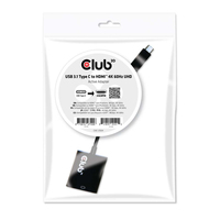 CLUB3D USB 3.1 Type C auf HDMI 2.0 UHD 4K 60Hz Aktiver Adapter (Schwarz)