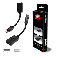 CLUB3D DisplayPort to HDMI Adapter Cable (Schwarz)