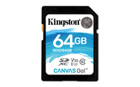 Kingston Technology Canvas Go! 64GB SDXC UHS-I Klasse 10 Speicherkarte (Schwarz, Blau, Weiß)