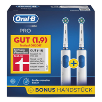 Oral-B PRO 600 Bonuspack Erwachsener Rotierende-vibrierende Zahnbürste Blau, Weiß (Blau, Weiß)