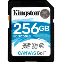 Kingston Technology Canvas Go! 256GB SDXC UHS-I Klasse 10 Speicherkarte (Schwarz, Blau, Weiß)