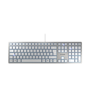 CHERRY KC 6000 SLIM Kabelgebundene Tastatur, Silber/ Weiß, USB (QWERTZ - DE) (Silber)
