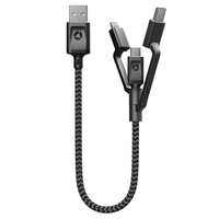 Nomad NM0B5BA000 0.3m USB 2.0 Micro USB/Lightning/USB Type C Schwarz, Grau Handykabel (Schwarz, Grau)