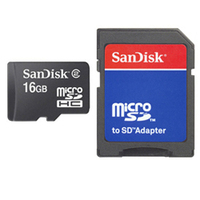 Sandisk microSD Card 16GB + Adapter (Schwarz)