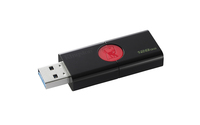 Kingston Technology DataTraveler 106 128GB 3.0 (3.1 Gen 1) USB-Anschluss Typ A Schwarz, Rot USB-Stick (Schwarz, Rot)