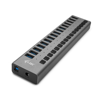 i-tec USB 3.0 Charging HUB 16port + Power Adapter 90 W (Grau)