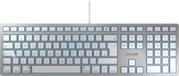 CHERRY KC 6000 SLIM für MAC Kabelgebundene Tastatur, Silber/ Weiß, USB (QWERTZ - DE) (Silber)